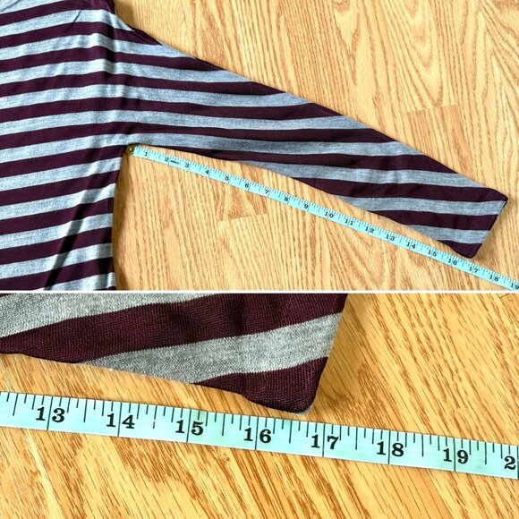 Jason Wu Striped Knit Top Size Small Burgundy Red Gray Long Sleeve NWT Parisian - Picture 10 of 10